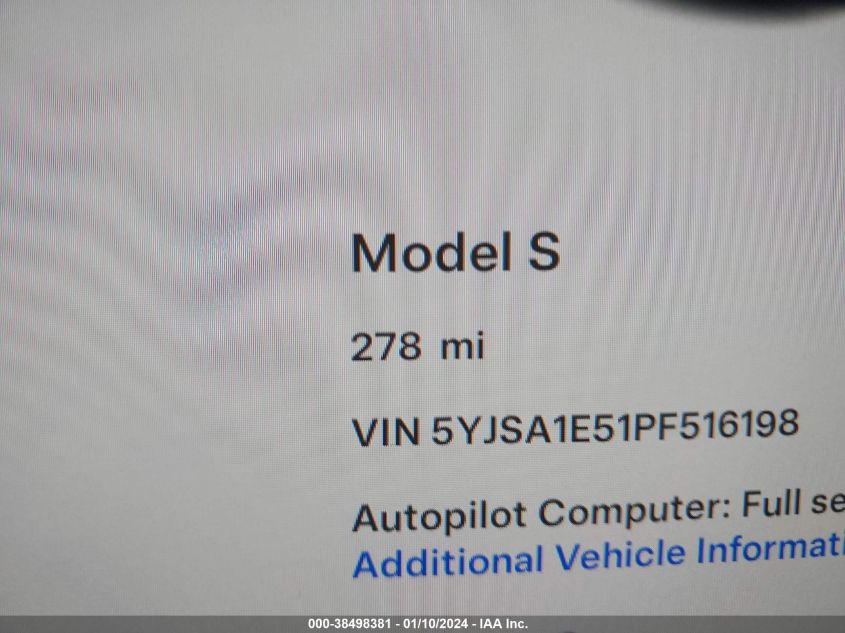 2023 TESLA MODEL S DUAL MOTOR ALL-WHEEL DRIVE/STANDARD RANGE - 5YJSA1E51PF516198