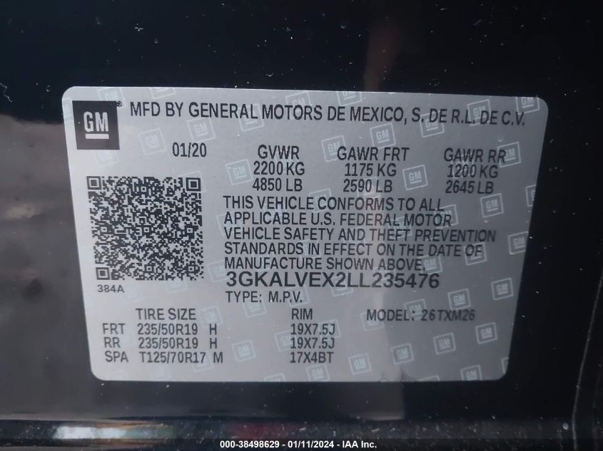 2020 GMC TERRAIN SLT - 3GKALVEX2LL235476