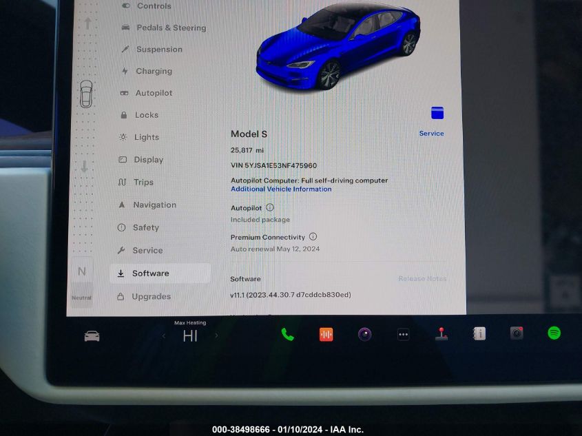 2022 TESLA MODEL S - 5YJSA1E53NF475960