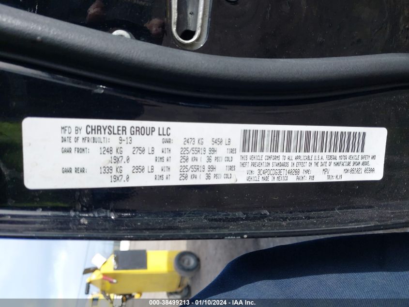 2014 DODGE JOURNEY LIMITED - 3C4PDCDG3ET140288