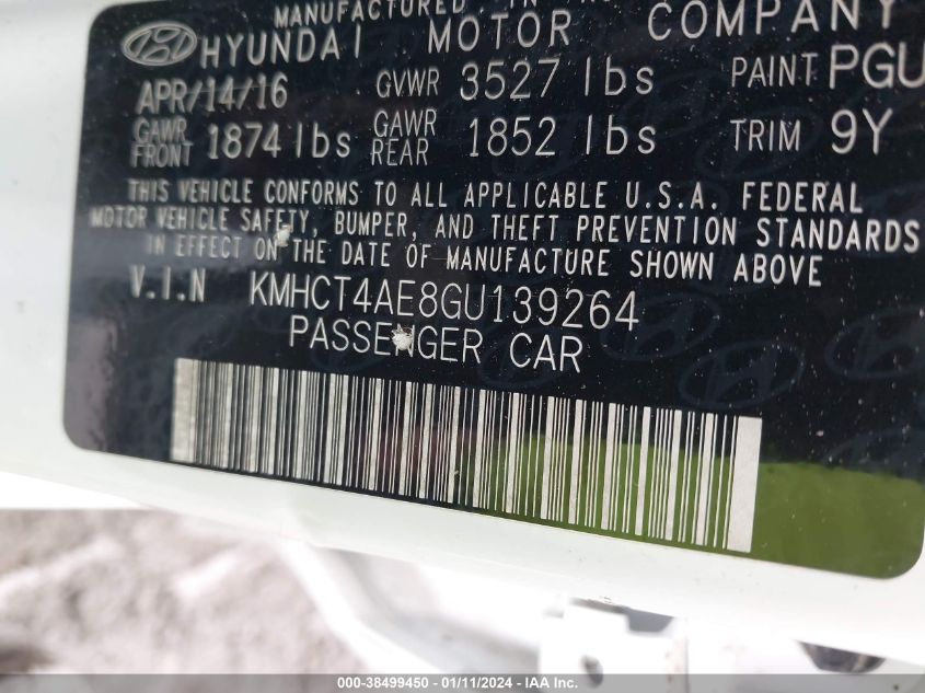 2016 HYUNDAI ACCENT SE - KMHCT4AE8GU139264