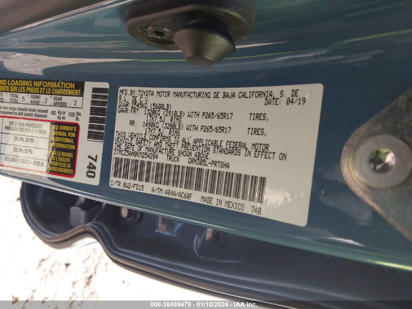 2019 TOYOTA TACOMA TRD SPORT - 3TMCZ5AN0KM254284