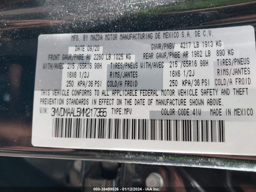 2021 MAZDA CX-30 2.5 S - 3MVDMAAL5MM217355