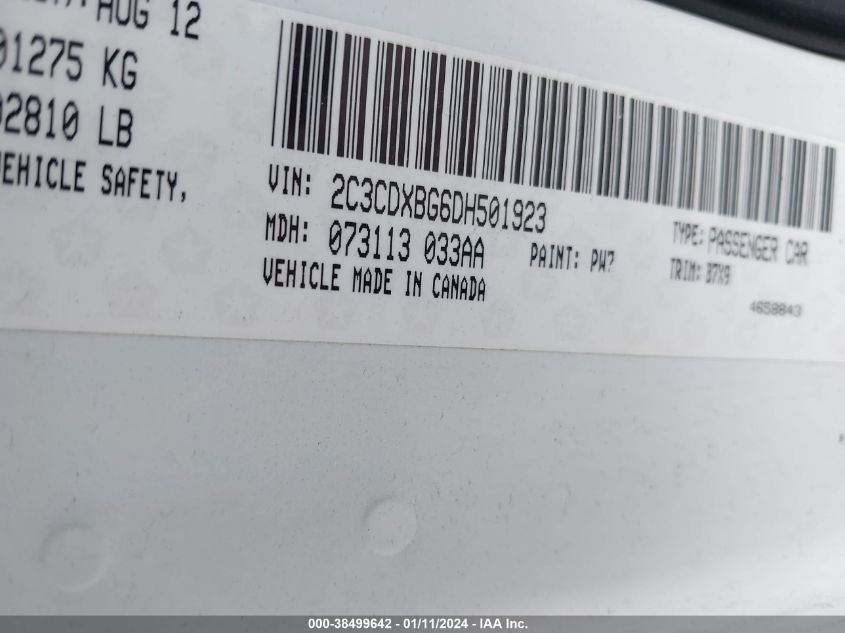 2013 DODGE CHARGER SE - 2C3CDXBG6DH501923