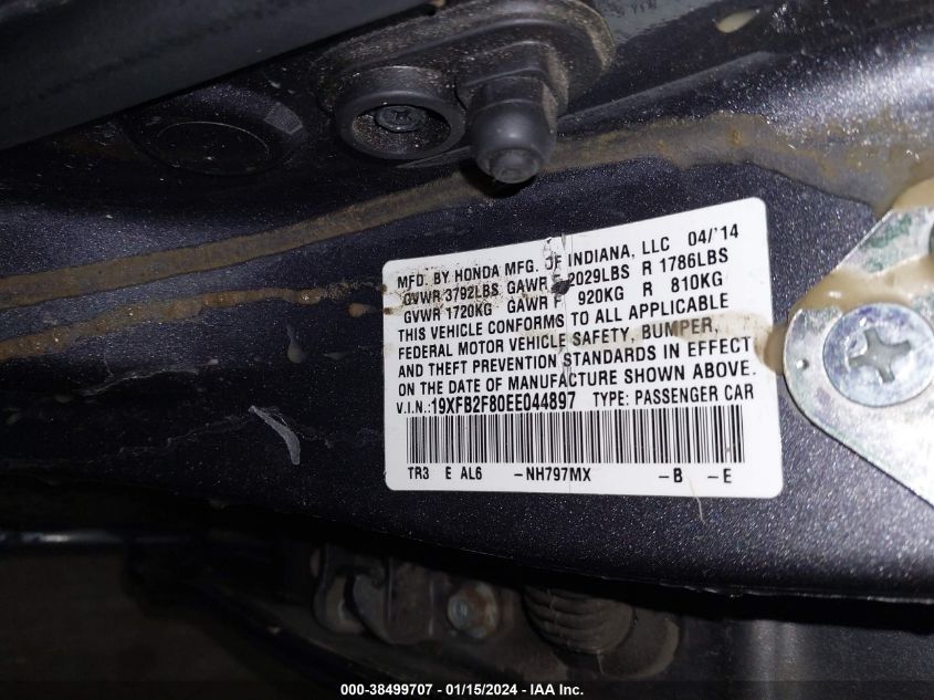 2014 HONDA CIVIC EX - 19XFB2F80EE044897