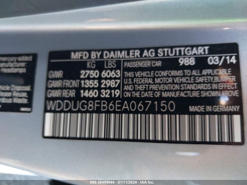 2014 MERCEDES-BENZ S 550 4MATIC - WDDUG8FB6EA067150