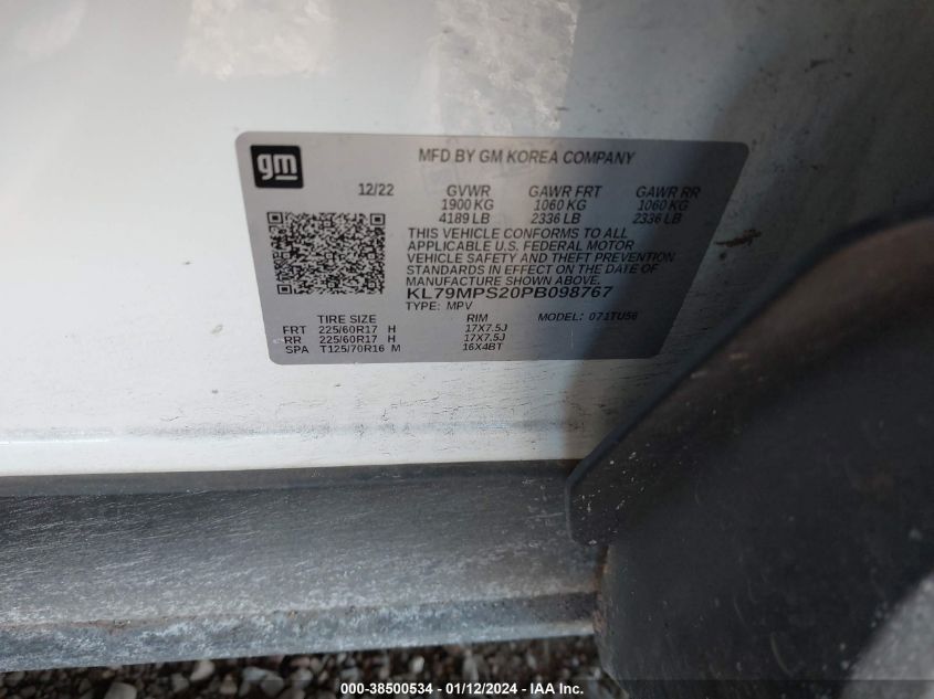 2023 CHEVROLET TRAILBLAZER LT - KL79MPS20PB098767