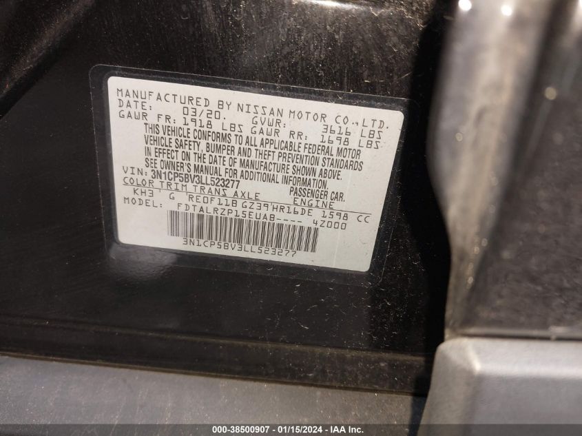 2020 NISSAN KICKS S - 3N1CP5BV3LL523277