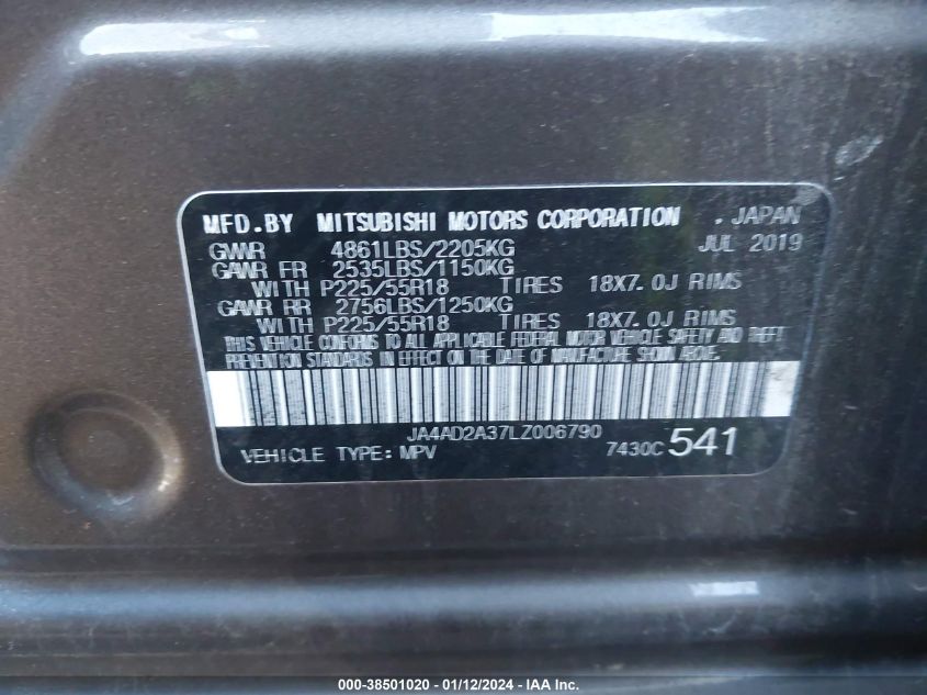 2020 MITSUBISHI OUTLANDER ES 2.4 - JA4AD2A37LZ006790