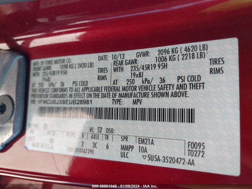 2014 FORD ESCAPE TITANIUM - 1FMCU0JX8EUB28981