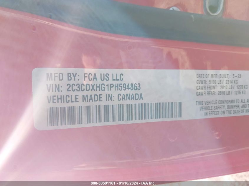2023 DODGE CHARGER GT - 2C3CDXHG1PH594863