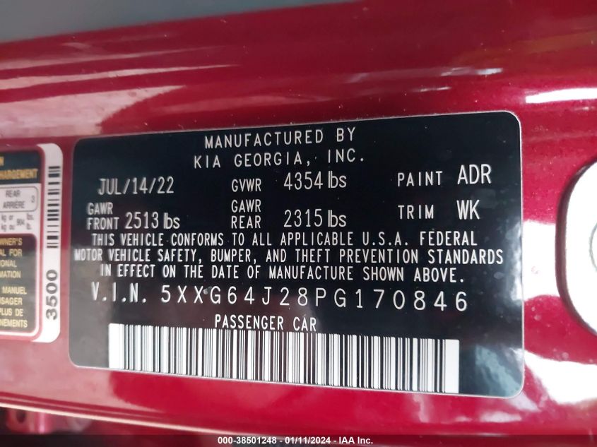 2023 KIA K5 GT-LINE - 5XXG64J28PG170846