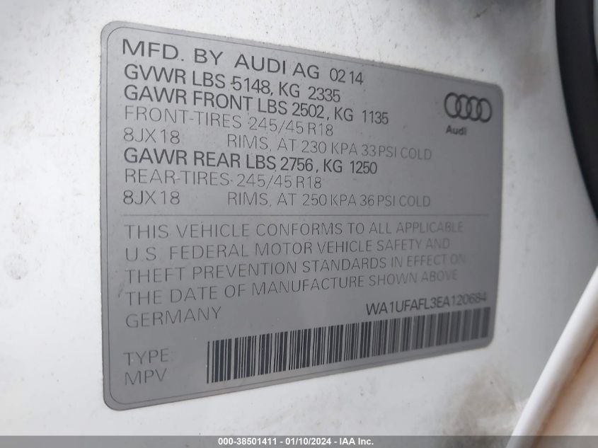2014 AUDI ALLROAD 2.0T PREMIUM - WA1UFAFL3EA120684