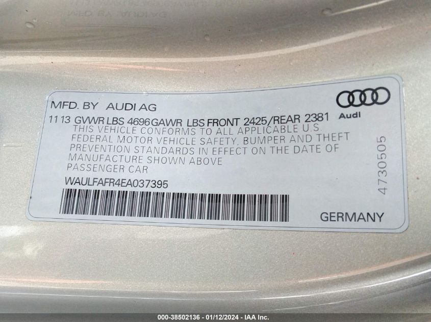 2014 AUDI A5 2.0T PREMIUM - WAULFAFR4EA037395