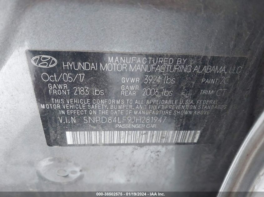 2018 HYUNDAI ELANTRA VALUE EDITION - 5NPD84LF9JH281947