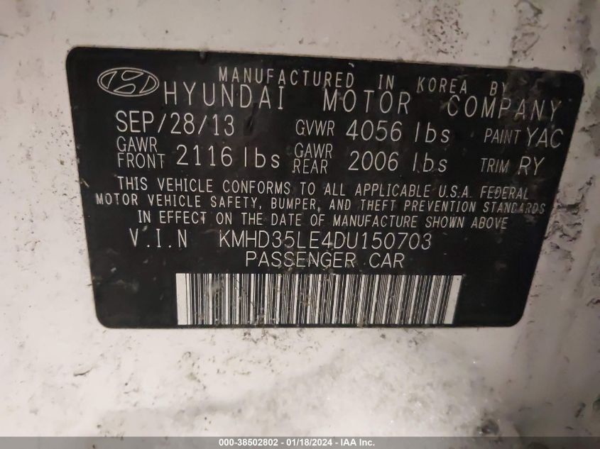 2013 HYUNDAI ELANTRA GT - KMHD35LE4DU150703