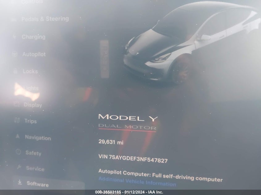 VIN 7SAYGDEF3NF547827 2022 TESLA MODEL Y PERFORMANCE DUAL MOTOR ALL-WHEEL DRIVE