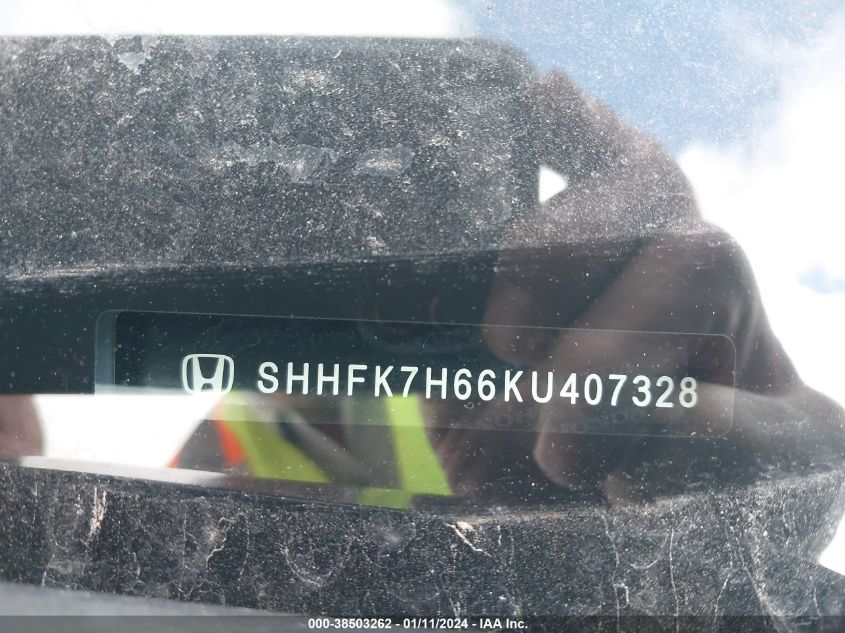 2019 HONDA CIVIC EX - SHHFK7H66KU407328