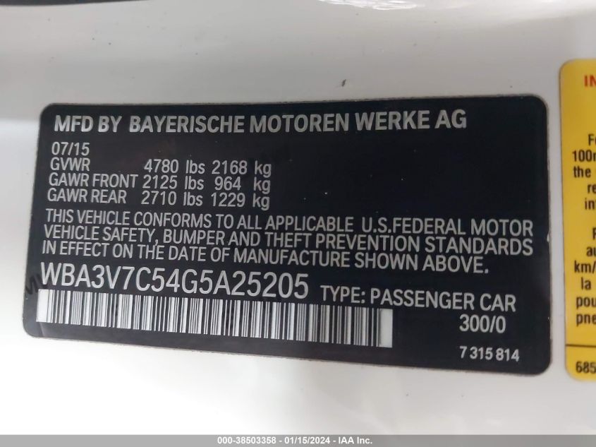 2016 BMW 428I - WBA3V7C54G5A25205