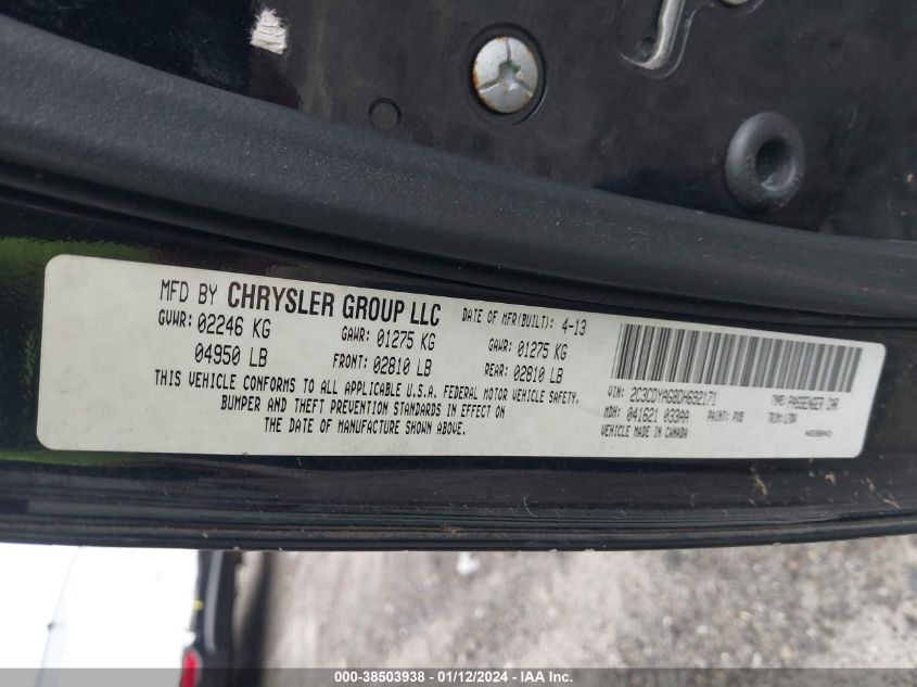 2013 DODGE CHALLENGER SXT - 2C3CDYAG8DH692171