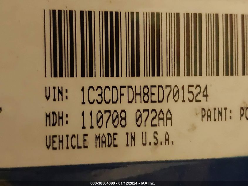 2014 DODGE DART AERO - 1C3CDFDH8ED701524