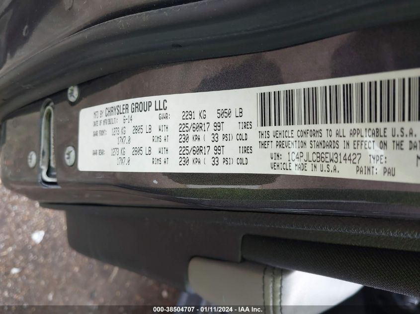 2014 JEEP CHEROKEE LATITUDE - 1C4PJLCB6EW314427