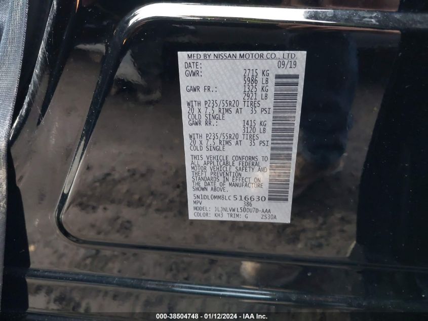 2020 INFINITI QX60 LUXE AWD - 5N1DL0MM8LC516630