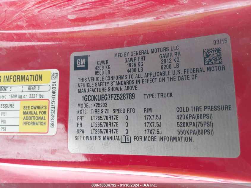 2015 CHEVROLET SILVERADO 2500HD WT - 1GC0KUEG7FZ528789