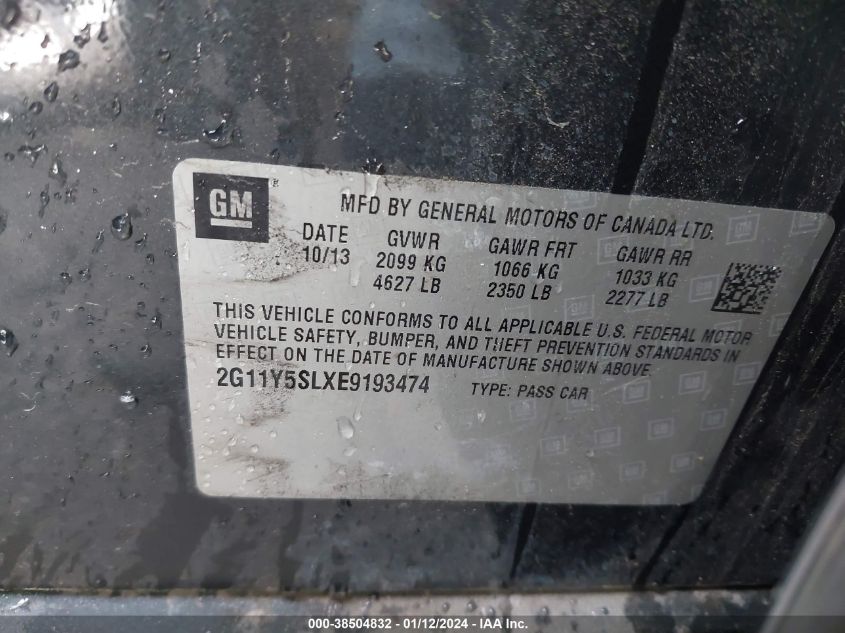 2014 CHEVROLET IMPALA 1LS - 2G11Y5SLXE9193474
