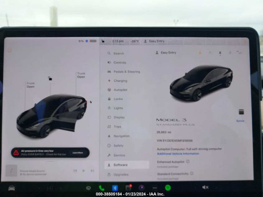2021 TESLA MODEL 3 STANDARD RANGE PLUS REAR-WHEEL DRIVE - 5YJ3E1EA5MF919568