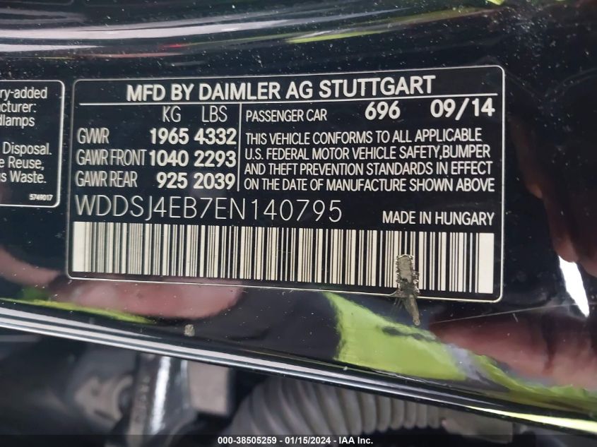 2014 MERCEDES-BENZ CLA 250 - WDDSJ4EB7EN140795