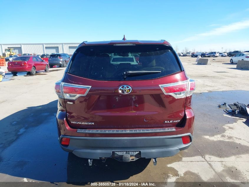 2015 TOYOTA HIGHLANDER XLE V6 - 5TDJKRFH1FS092192