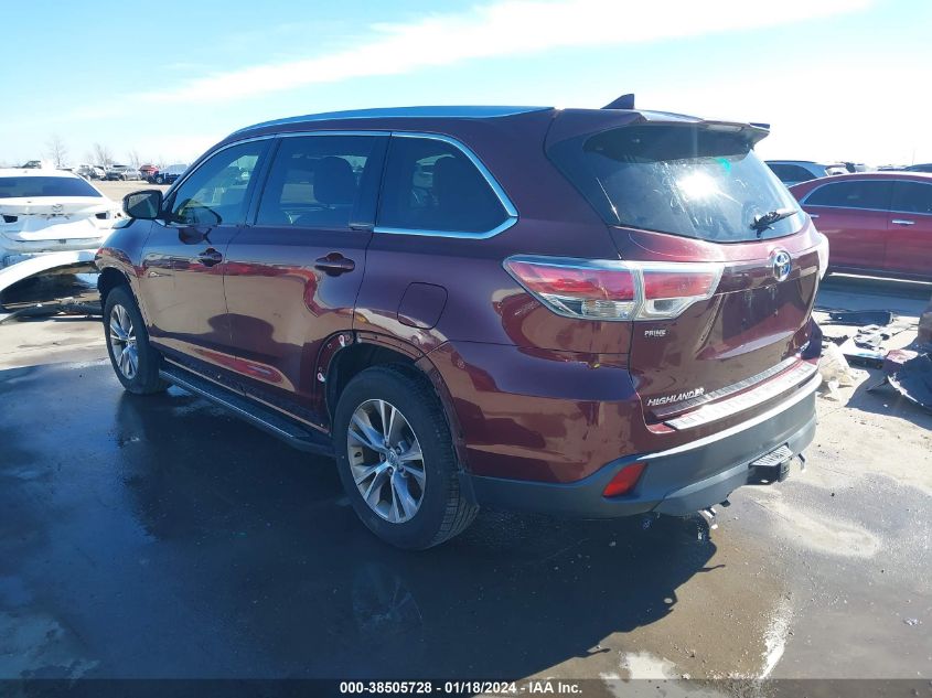 2015 TOYOTA HIGHLANDER XLE V6 - 5TDJKRFH1FS092192