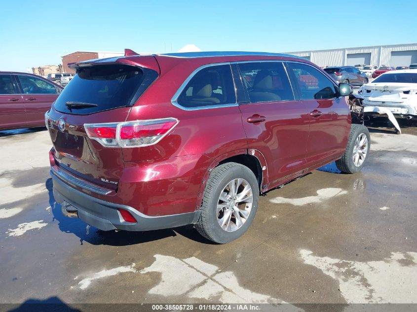 2015 TOYOTA HIGHLANDER XLE V6 - 5TDJKRFH1FS092192