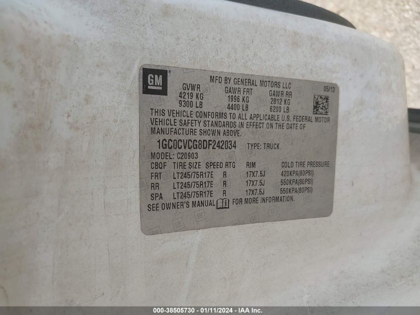 2013 CHEVROLET SILVERADO 2500HD WORK TRUCK - 1GC0CVCG8DF242034
