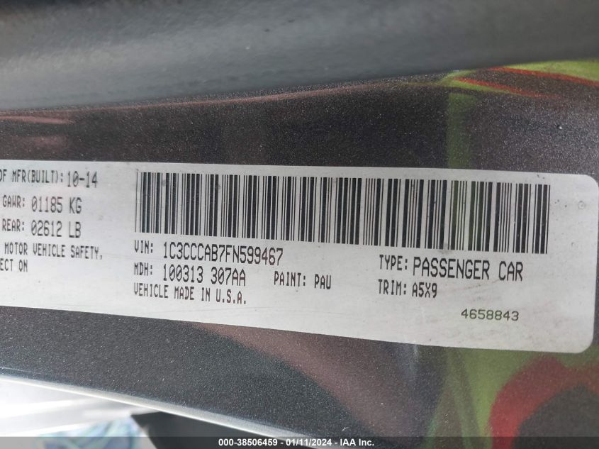 2015 CHRYSLER 200 LIMITED - 1C3CCCAB7FN599467