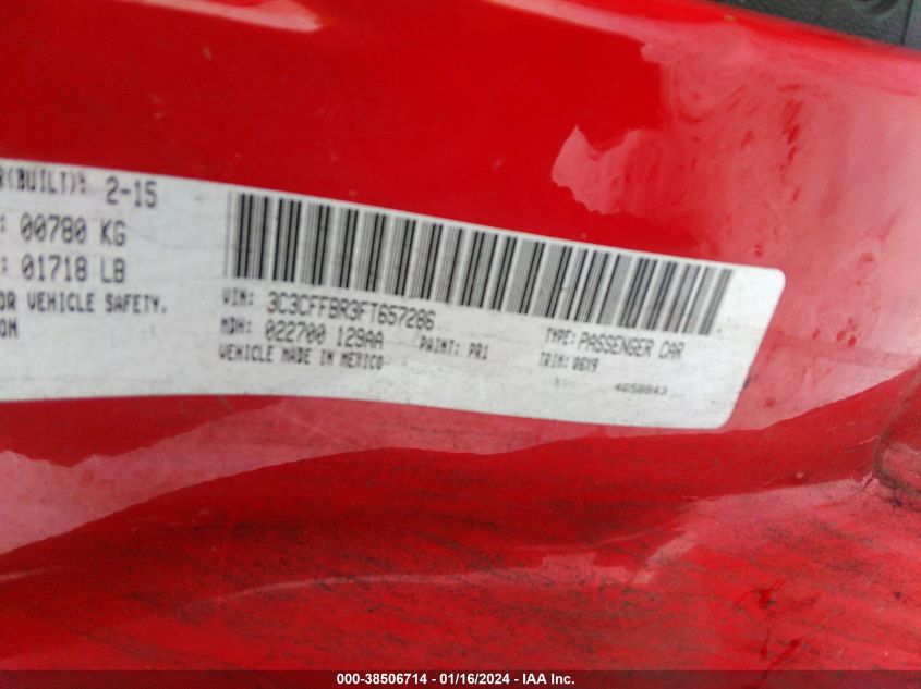 2015 FIAT 500 SPORT - 3C3CFFBR3FT657286