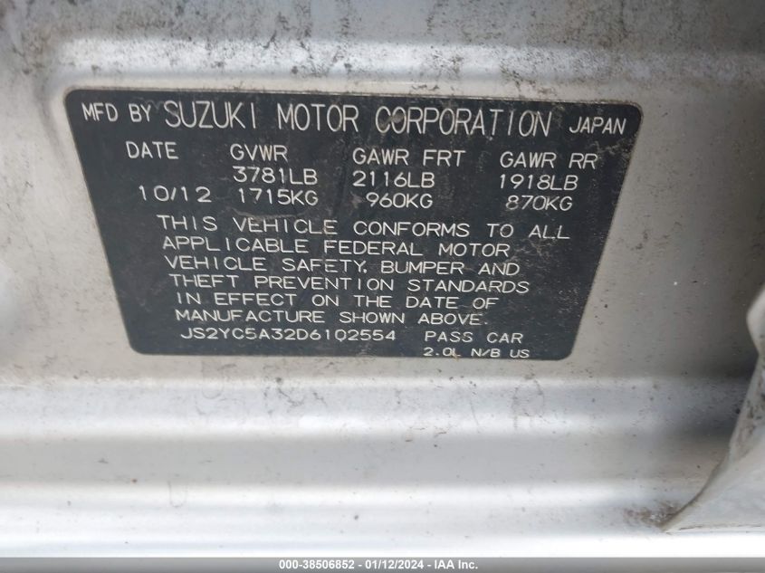 2013 SUZUKI SX4 LE - JS2YC5A32D6102554