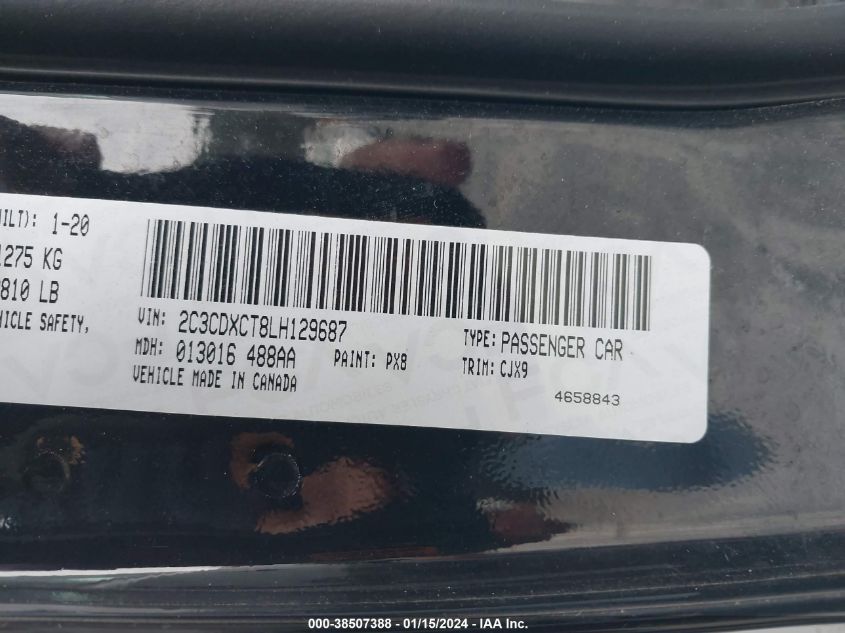 2020 DODGE CHARGER R/T - 2C3CDXCT8LH129687