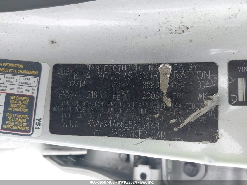 2014 KIA FORTE LX - KNAFX4A66E5225448