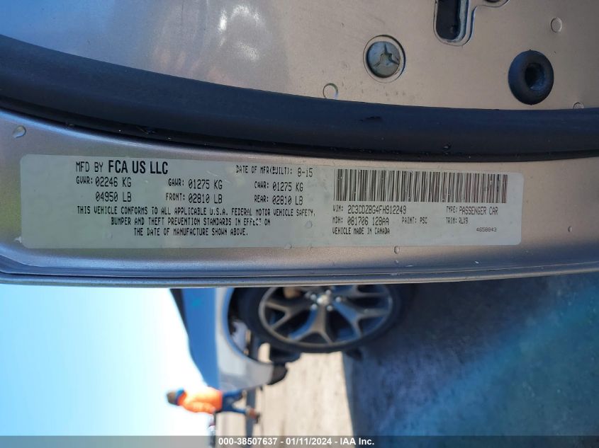 2015 DODGE CHALLENGER SXT PLUS - 2C3CDZBG4FH912249