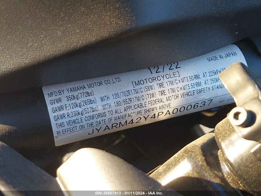 2023 YAMAHA MTM690 JYARM42Y4PA000637