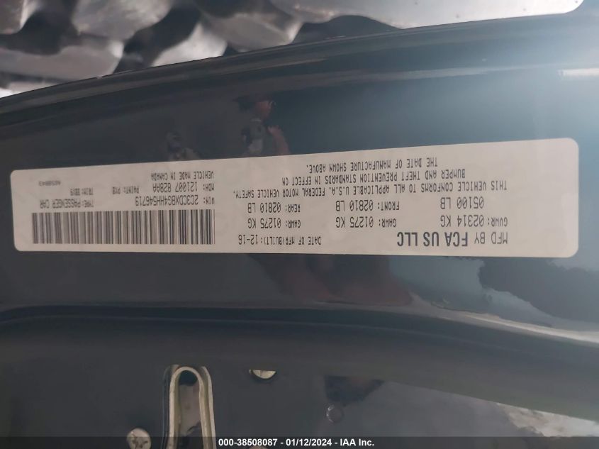 2017 DODGE CHARGER SE RWD - 2C3CDXBG4HH546719
