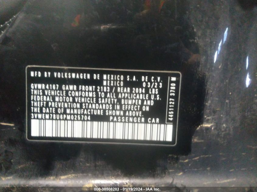 2023 VOLKSWAGEN JETTA SE - 3VWEM7BU6PM025704