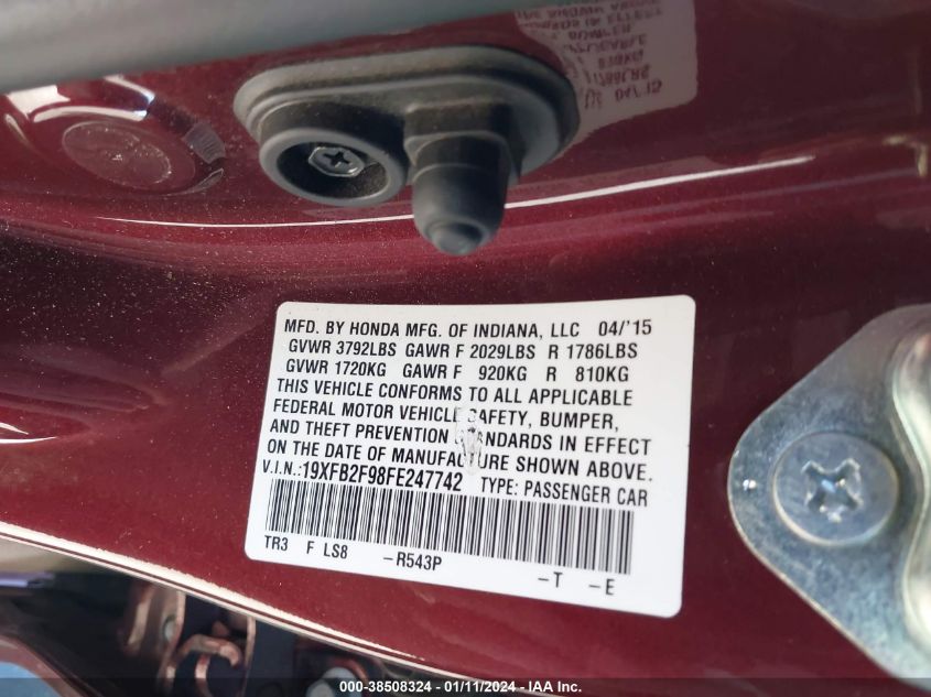2015 HONDA CIVIC EX-L - 19XFB2F98FE247742