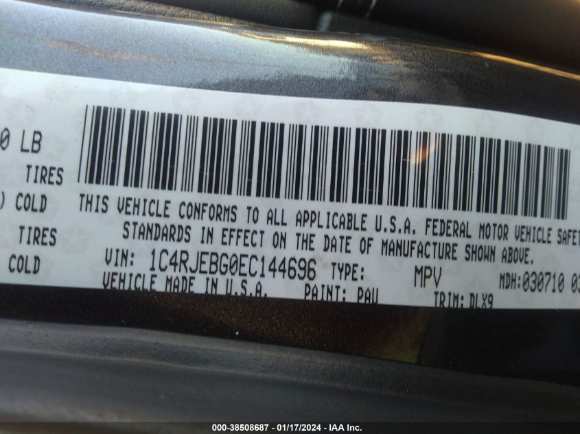 2014 JEEP GRAND CHEROKEE LIMITED - 1C4RJEBG0EC144696