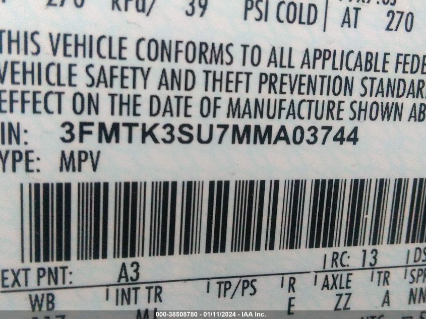 2021 FORD MUSTANG MACH-E PREMIUM - 3FMTK3SU7MMA03744