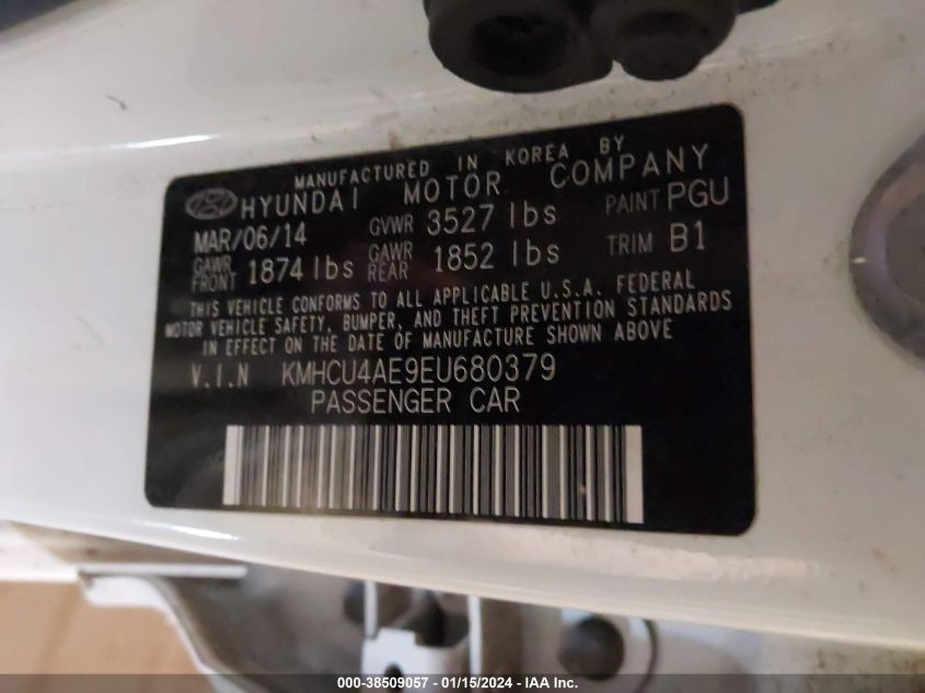 2014 HYUNDAI ACCENT GLS - KMHCU4AE9EU680379