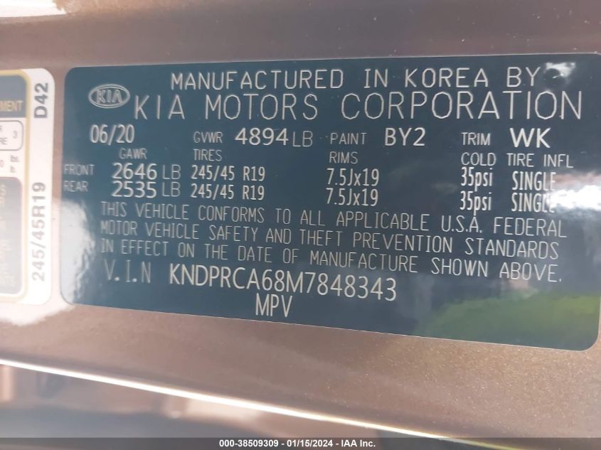 2021 KIA SPORTAGE SX - KNDPRCA68M7848343