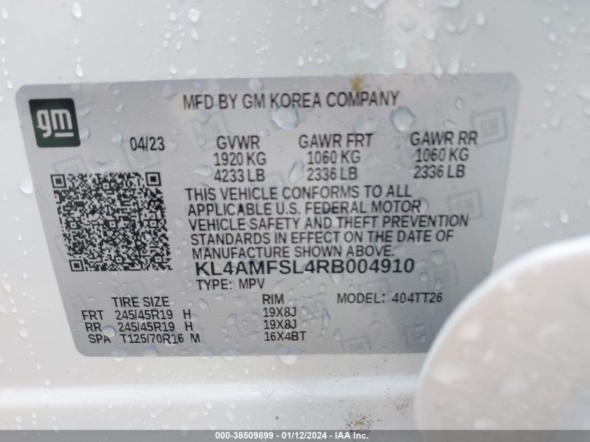 2024 BUICK ENCORE GX AVENIR FWD - KL4AMFSL4RB004910